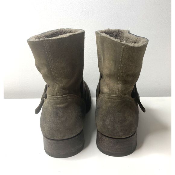 NDC Made By Hand Brown Suede Distressed Buckle Lined Ankle Boots Boho Grunge 40 - Picture 4 of 9